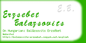 erzsebet balazsovits business card